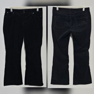 Talbots Size 14P Petites Signature Boot Black Women's Cotton Corduroy Trousers